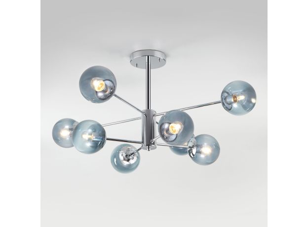 Потолочная люстра со стеклянными плафонами 30166/8 хром