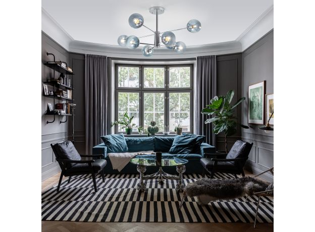 Потолочная люстра со стеклянными плафонами 30166/8 хром