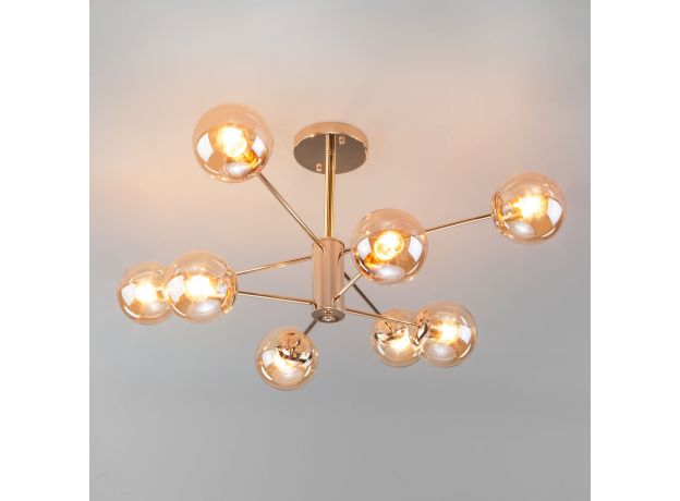 Потолочная люстра со стеклянными плафонами 30166/8 золото