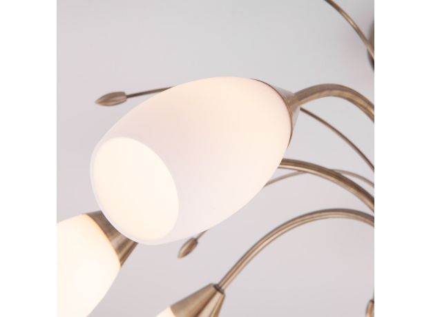 Потолочная люстра со стеклянными плафонами 30280/8 античная бронза