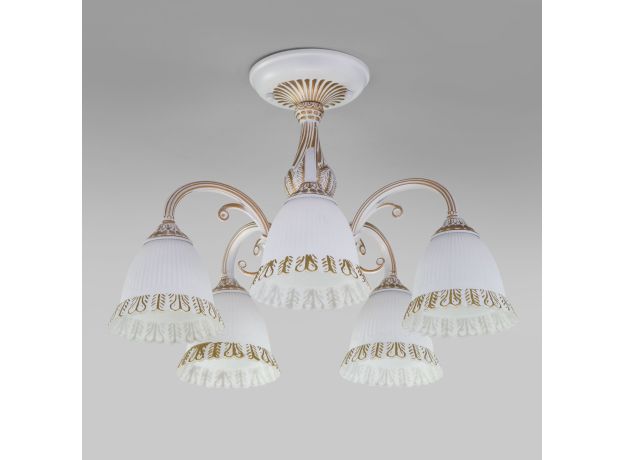 Потолочная люстра со стеклянными плафонами 60107/5 белый с золотом