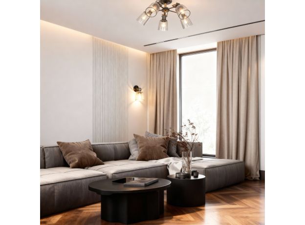 Потолочная люстра со стеклянными плафонами 70111/5 черный