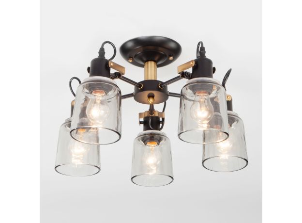 Потолочная люстра со стеклянными плафонами 70111/5 черный