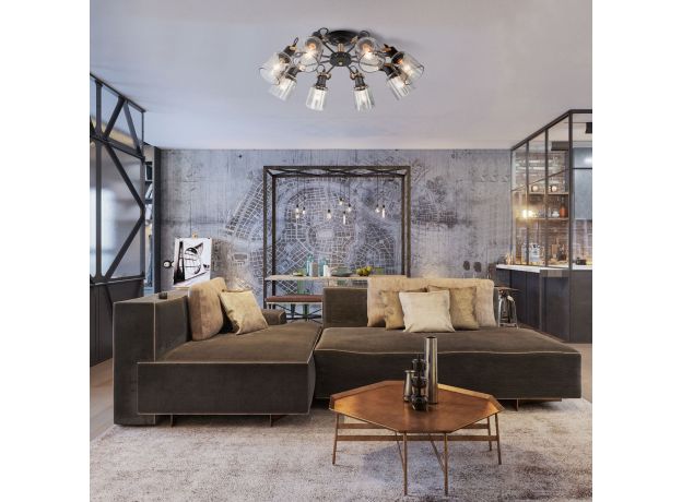 Потолочная люстра в стиле лофт 70111/8 черный