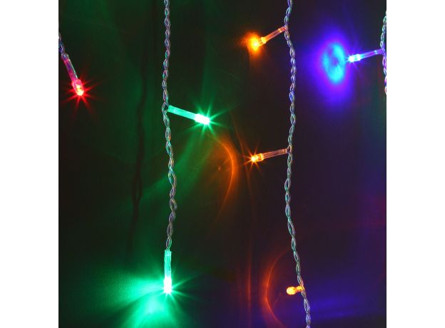 Новогодняя гирлянда бахрома мульти 1,8*0,5м IP20 100-001