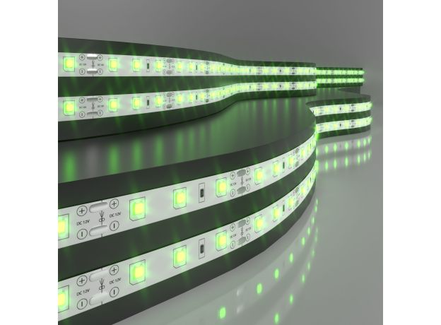 Светодиодная лента 12 В 4,8 Вт/м 60 Led/м 2835 IP20, зеленый, 5 м Лента светодиодная 12V 4,8W 60Led 2835 IP20 зеленый, 5м
