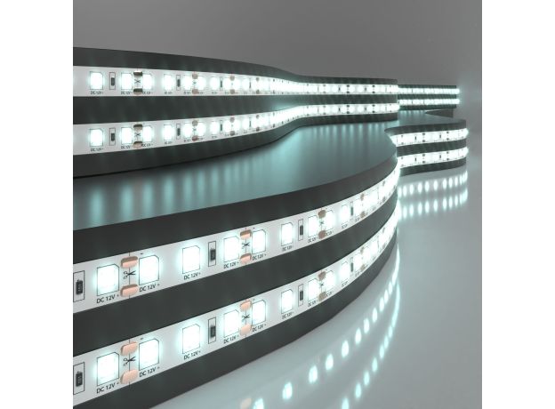 Светодиодная лента 12 В 9.6 Вт/м 120 Led/м 2835 IP20, холодный белый 6500К, 5 м Лента светодиодная 12V 9,6W 120Led 2835 IP20 холодный белый, 5м