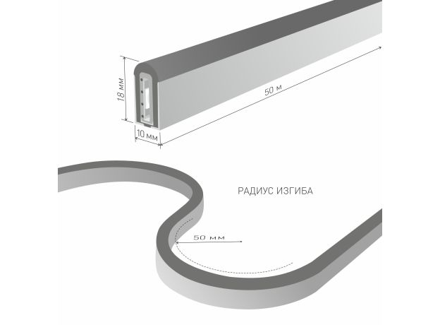 Светодиодный гибкий неон 220 В 12 Вт/м 80 Led/м 5050 IP67, односторонний RGB, 50 м Гибкий неон 220V 12W 80Led 5050 IP67 односторонний RGB, 50 м