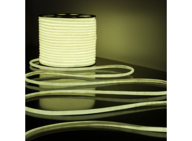 Светодиодный гибкий неон 220 В 9.6 Вт/м 144 Led/м 2835 IP67, круглый холодный белый 6500К, 50 м Гибкий неон 220V 9,6W 144Led 2835 IP67 круглый холодный белый, 50 м