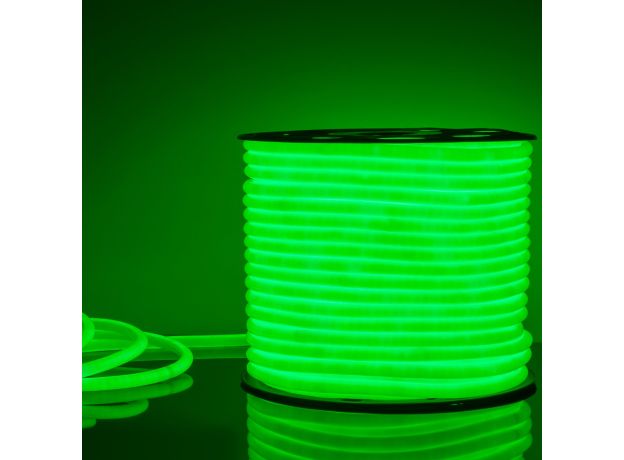 Светодиодный гибкий неон 220 В 9.6 Вт/м 144 Led/м 2835 IP67, круглый зеленый, 50 м Гибкий неон 220V 9,6W 144Led 2835 IP67 круглый зеленый, 50 м