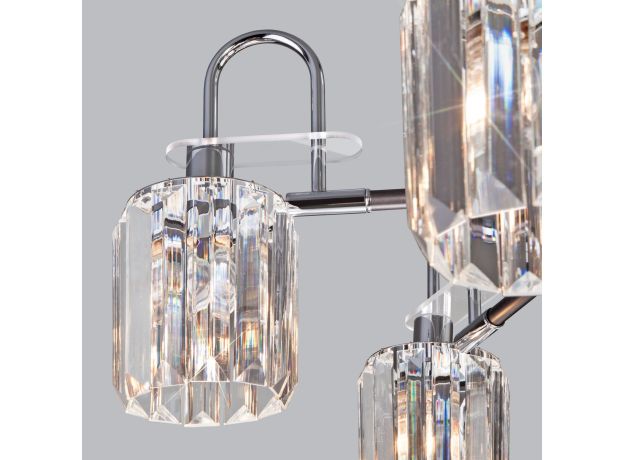 Умная потолочная люстра с хрусталем в стиле лофт 70090/5 графит