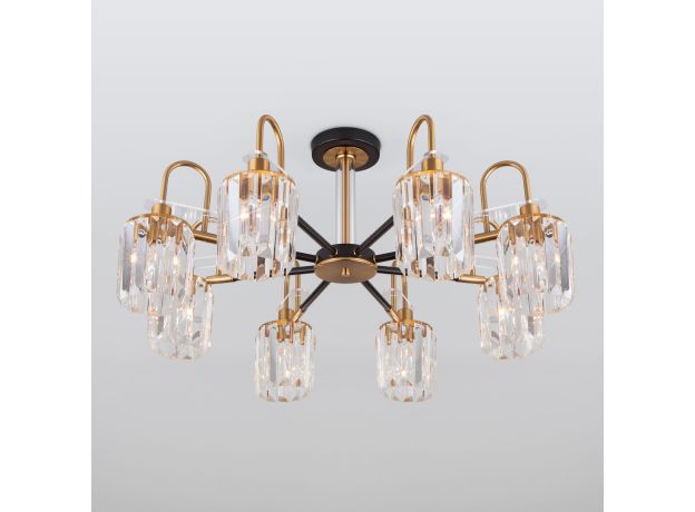 Умная потолочная люстра с хрусталем в стиле лофт 70090/8 черный