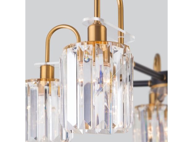 Умная потолочная люстра с хрусталем в стиле лофт 70090/8 черный