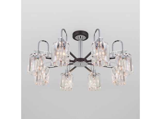 Умная потолочная люстра с хрусталем в стиле лофт 70090/8 графит