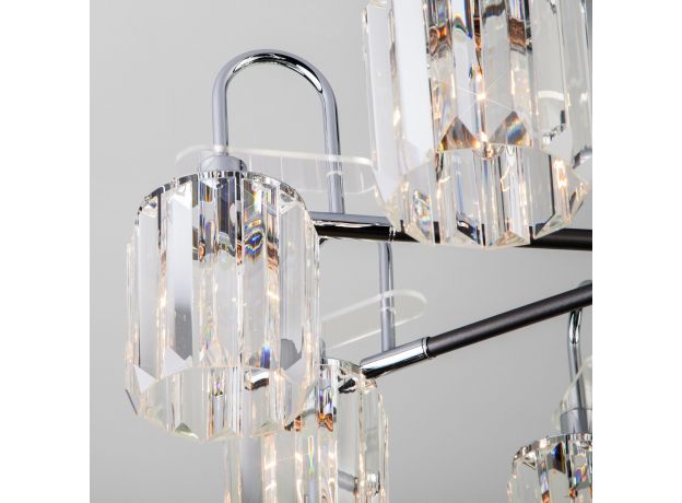 Умная потолочная люстра с хрусталем в стиле лофт 70090/8 графит