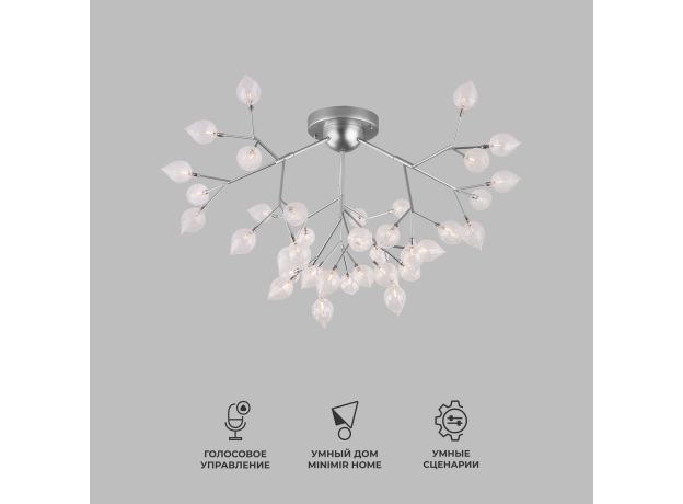 Умная потолочная люстра серебряного цвета 548 Smart