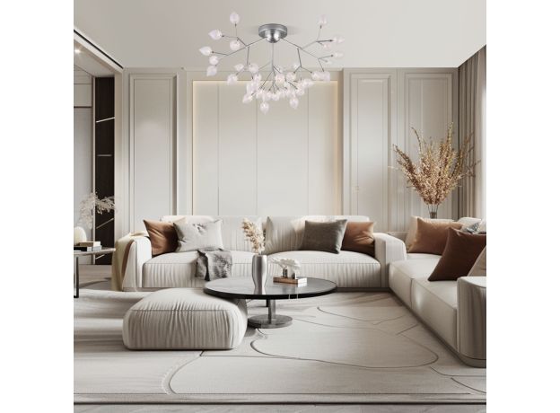 Умная потолочная люстра серебряного цвета 548 Smart