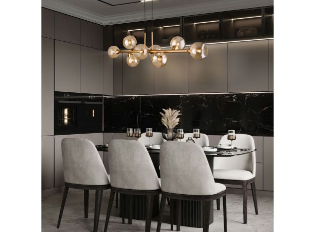 Умный подвесной светильник с круглыми стеклянными плафонами 70113/8 янтарный Smart