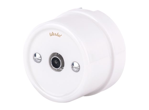 ТВ розетка белая ретро WL18-02-05