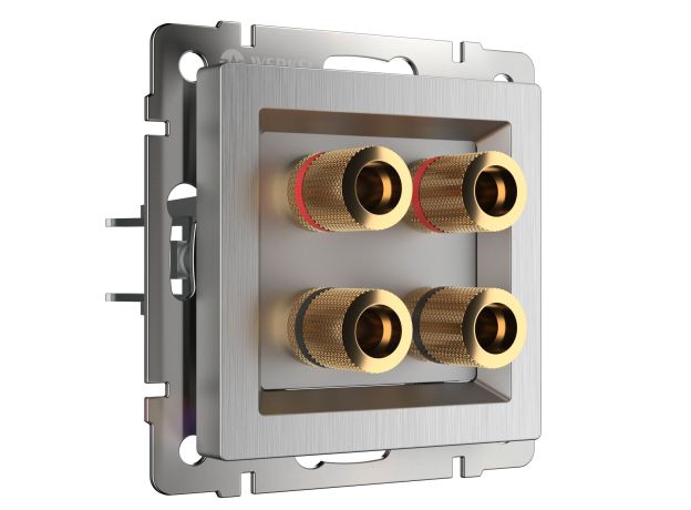 Акустическая розетка (cеребряный рифленый) WL09-AUDIOx4