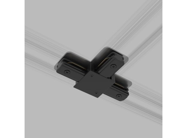 Коннектор Т-образный для однофазного шинопровода черный TRC-1-1-T-BK