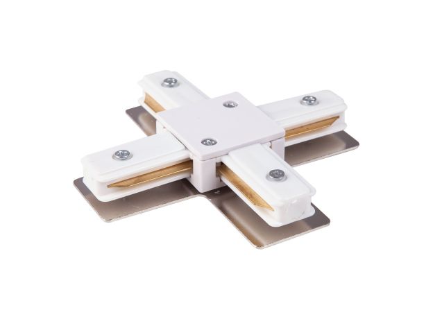 Коннектор X-образный для однофазного шинопровода белый TRC-1-1-X-WH
