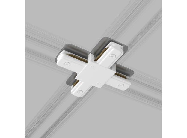 Коннектор X-образный для однофазного шинопровода белый TRC-1-1-X-WH