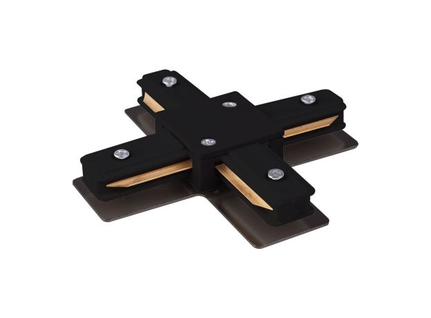 Коннектор X-образный для однофазного шинопровода черный TRC-1-1-X-BK