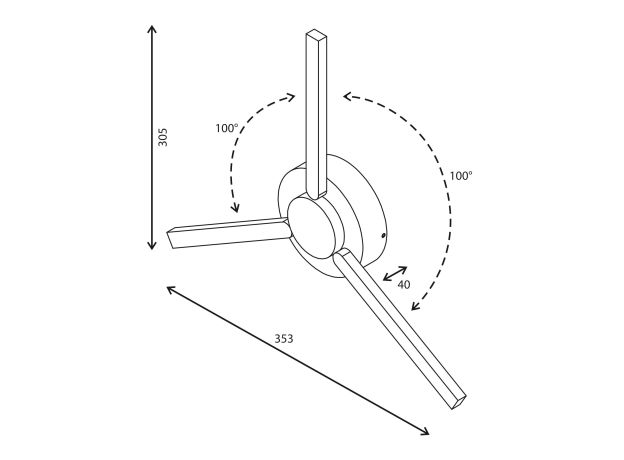 Пылевлагозащи<wbr>щенный светодиодный светильник с поворотным механизмом Lever IP54 1665 Techno LED белый