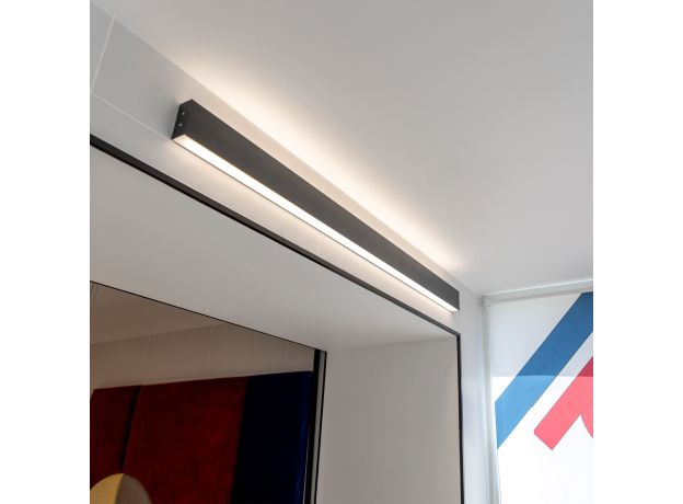 Линейный светодиодный накладной двусторонний светильник 103см 40Вт 4200К черный LSG-02-2-8*103-32-4200-MSh