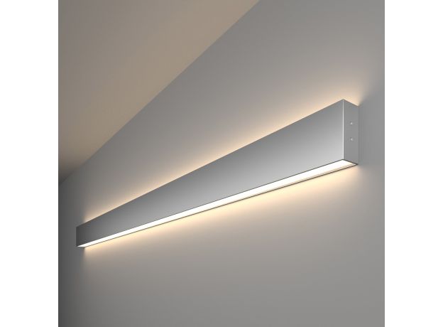 Линейный светодиодный накладной двусторонний светильник 128см 50Вт 4200К серебряный 101-100-40-128