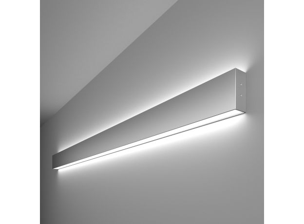 Линейный светодиодный накладной двусторонний светильник 128см 50Вт 6500К серебряный 101-100-40-128