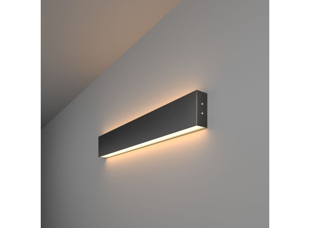 Линейный светодиодный накладной двусторонний светильник 53см 20Вт 3000К черный LSG-02-2-8*53-18-3000-MSh