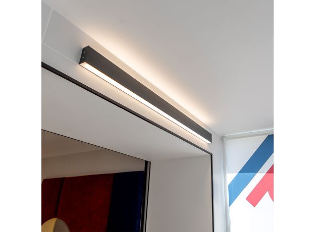 Линейный светодиодный накладной двусторонний светильник 53см 20Вт 3000К черный LSG-02-2-8*53-18-3000-MSh