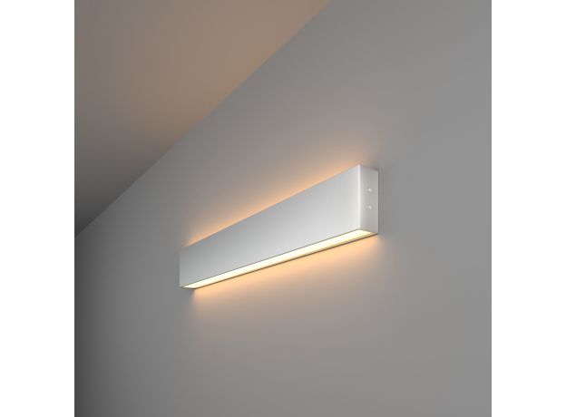 Линейный светодиодный накладной двусторонний светильник 53см 20Вт 3000К серебряный 101-100-40-53