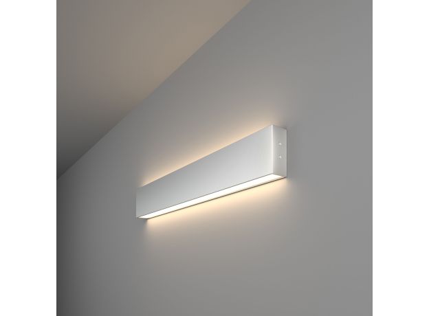 Линейный светодиодный накладной двусторонний светильник 53см 20Вт 4200К серебряный 101-100-40-53