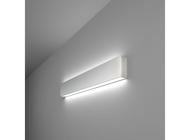 Линейный светодиодный накладной двусторонний светильник 53см 20Вт 6500К серебряный 101-100-40-53