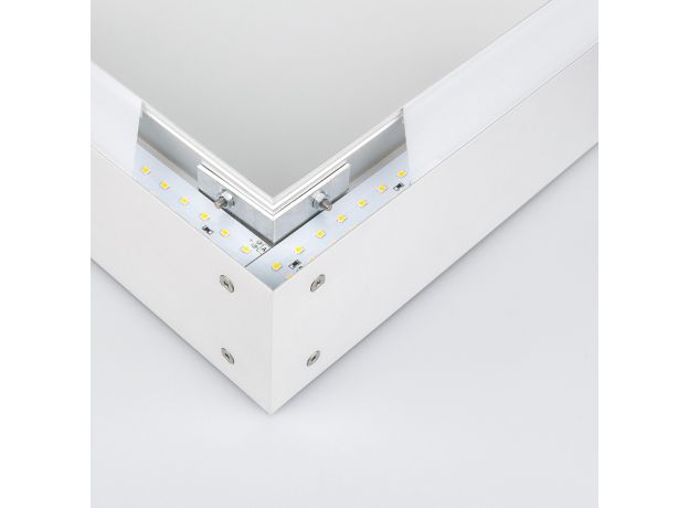 Линейный светодиодный накладной односторонний светильник 103см 20Вт 6500К серебряный 101-100-30-103