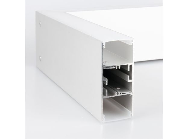 Линейный светодиодный накладной односторонний светильник 103см 20Вт 6500К серебряный 101-100-30-103