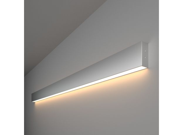 Линейный светодиодный накладной односторонний светильник 128см 25Вт 3000К серебряный 101-100-30-128