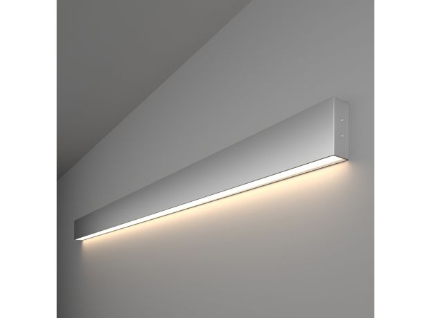 Линейный светодиодный накладной односторонний светильник 128см 25Вт 4200К серебряный 101-100-30-128