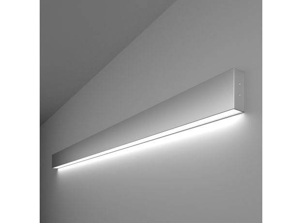 Линейный светодиодный накладной односторонний светильник 128см 25Вт 6500К серебряный 101-100-30-128