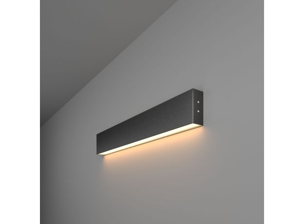 Линейный светодиодный накладной односторонний светильник 53см 10Вт 3000К черный LSG-02-1-8*53-9-3000-MSh