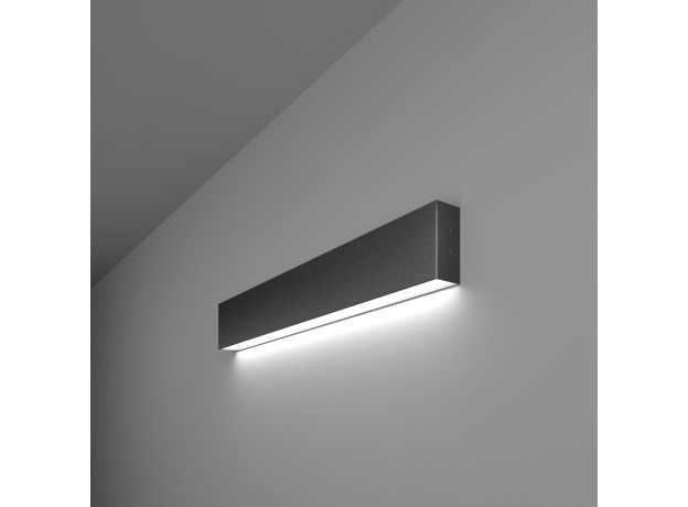 Линейный светодиодный накладной односторонний светильник 53см 10Вт 6500К черный LSG-02-1-8*53-9-6500-MSh