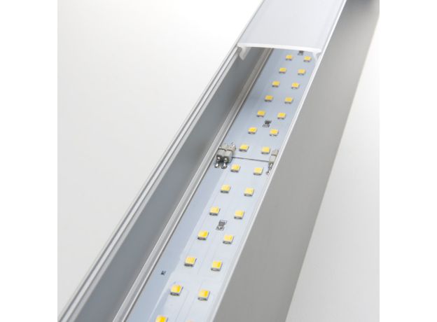 Линейный светодиодный накладной односторонний светильник 78см 15Вт 4200К серебряный 101-100-30-78