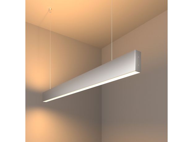 Линейный светодиодный подвесной двусторонний светильник 103см 40Вт 3000К серебряный LSG-01-2-8*103-32-3000-MS