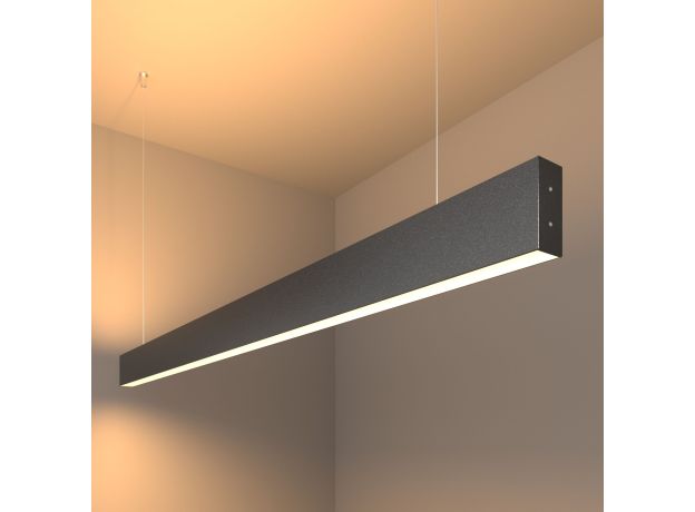 Линейный светодиодный подвесной двусторонний светильник 128см 50Вт 3000К черный LSG-01-2-8*128-35-3000-MSh