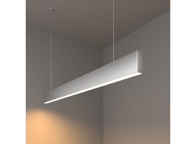 Линейный светодиодный подвесной односторонний светильник 103см 20Вт 3000К серебряный LSG-01-1-8*103-16-3000-MS