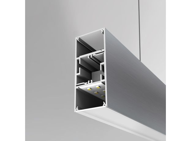 Линейный светодиодный подвесной односторонний светильник 103см 20Вт 4200К серебряный LSG-01-1-8*103-16-4200-MS