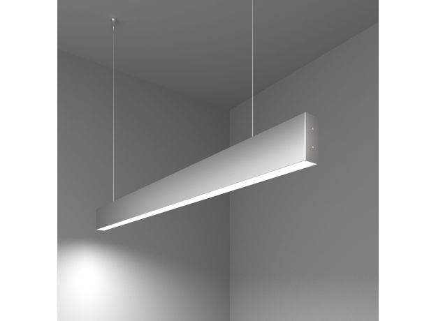 Линейный светодиодный подвесной односторонний светильник 103см 20Вт 6500К серебряный LSG-01-1-8*103-16-6500-MS